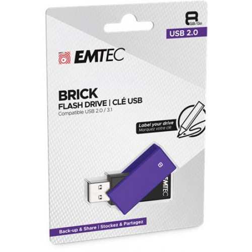 Pendrive 8GB USB 2.0 Emtec C350 Brick lila