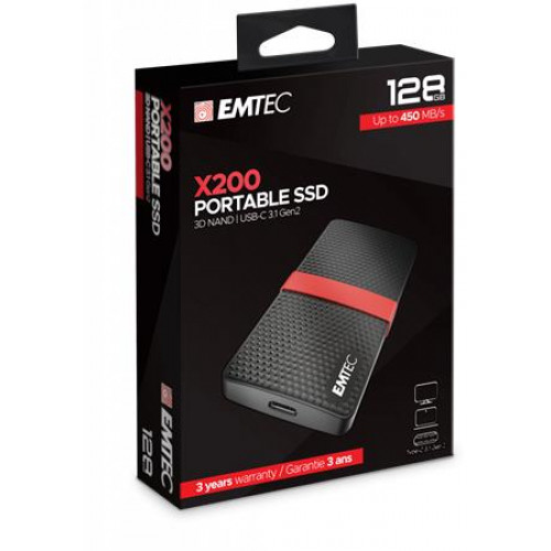 SSD (külső memória) 128GB USB 3.2 420/450 MB/s Emtec X200