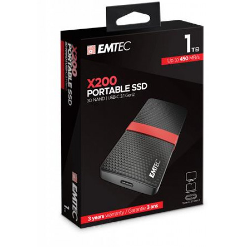 Emtec SSD (külső memória) 1TB USB 3.2 420/450 MB/sX200