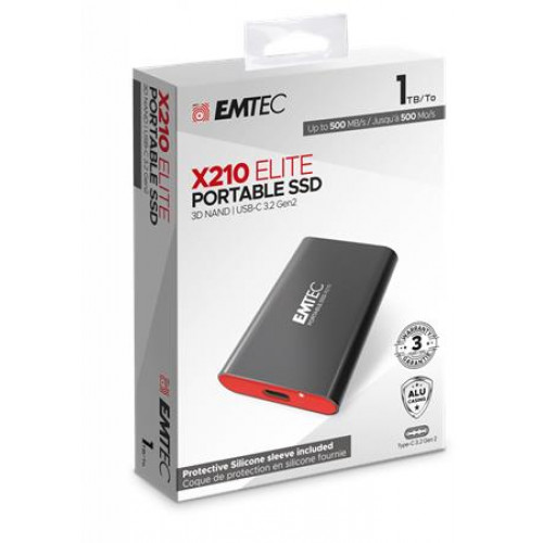 Emtec SSD (külső memória) 1TB USB 3.2 500/500 MB/sX210