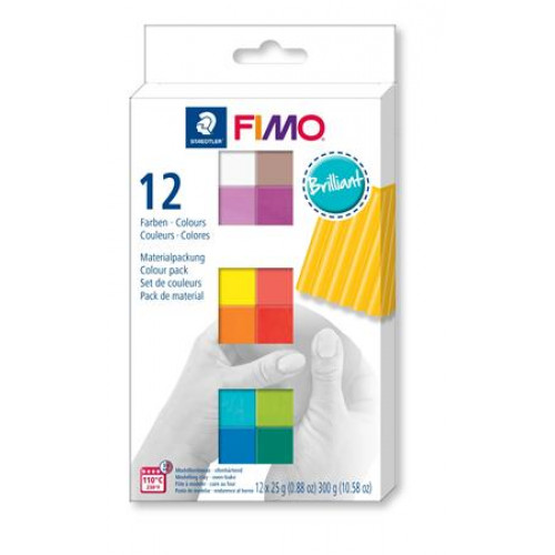 Fimo Gyurma készlet 12x25g égethetőSoft Brillant 12 különböző szín