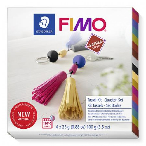 Fimo Gyurma készlet 4x25g égethetőLeather Effect kulcstartó