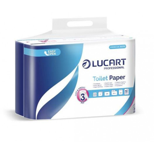 Lucart Toalettpapír 3 rétegű kistekercses 24 tekercsCash and Carry Strong 3.24 fehér 811C78