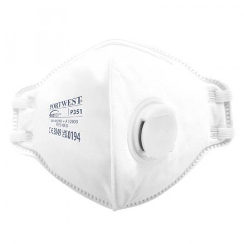 Egészségügyi maszk félbehajtható FFP3 szelepes 20db fehér