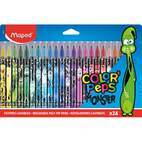 Maped Filctoll készlet 2,8mm kimoshatóColor Peps Monster 24 különböző szín