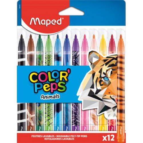 Maped Filctoll készlet 2,8mm kimoshatóColor Peps Animals 12 különböző szín