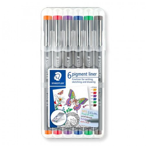 Staedtler Tusfilc készlet 0,3mmPigment Liner 308 6 különböző szín