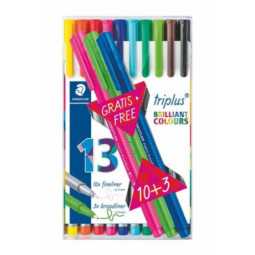 Staedtler Tűfilc készlet 0,3mmTriplus 334 10+3 különböző szín