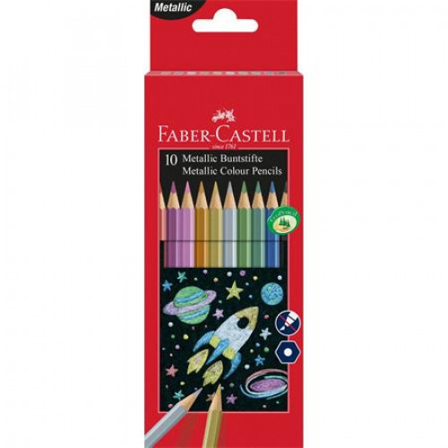 Faber-Castell Színes ceruza készlet hatszögletű10 különböző metál szín