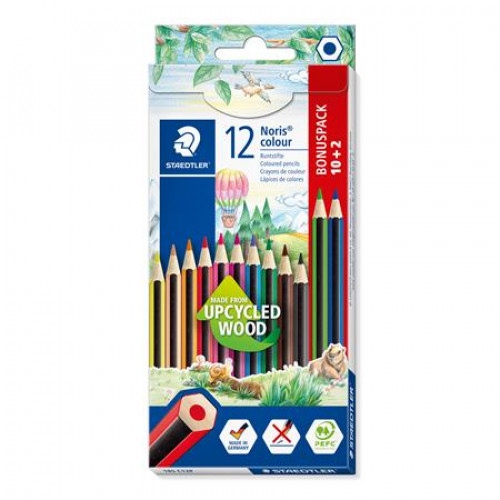 Staedtler Színes ceruza készlet hatszögletűNoris Colour 185 10+2 különböző szín