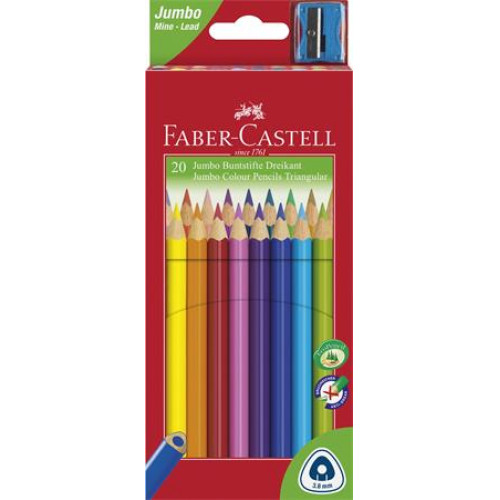 Faber-Castell Színes ceruza készlet háromszögletűJumbo 20 különböző szín