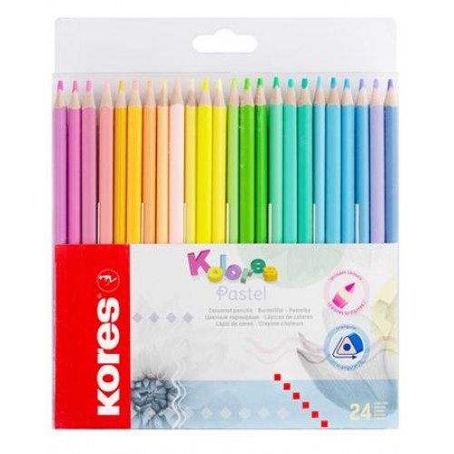 Kores Színes ceruza készlet háromszögletűKolores Pastel 24 pasztell szín