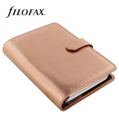 Filofax Kalendárium gyűrűs betétlapokkal personal méretSaffiano Metallic rózsaarany