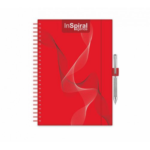 Naptár tervező A5 heti Dayliner InSpiral piros-piros (2024)
