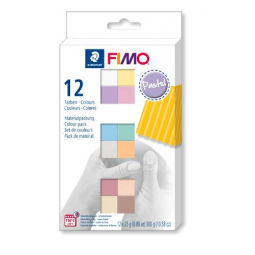 Fimo Gyurma készlet 12x25g égethetőSoft Pastel 12 különböző szín