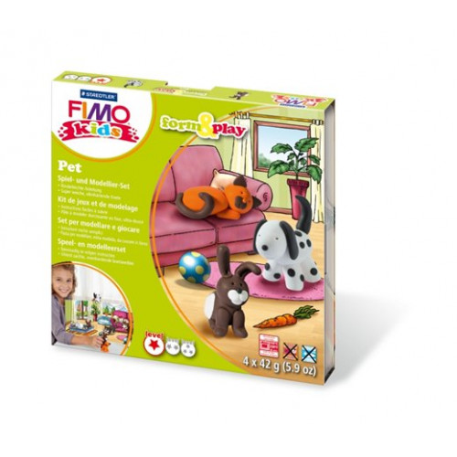 Fimo Gyurma készlet 4x42g égethetőKids Form & Play állatok