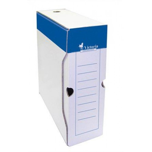Archiválódoboz A4 100mm karton Victoria kék-fehér