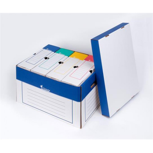 Archiválókonténer 320x460x270mm karton Victoria kék-fehér