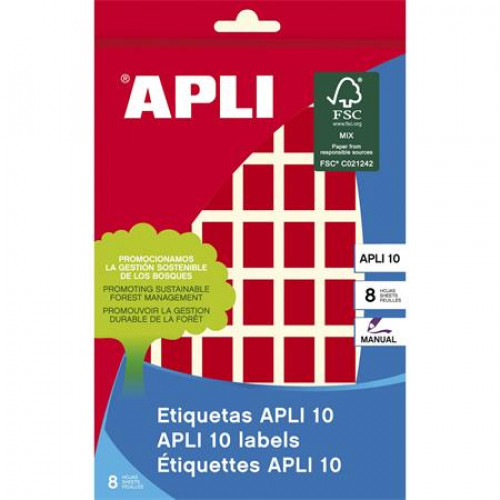 Apli Etikett 12x18mm kézzel írható színespiros 448 etikett/csomag