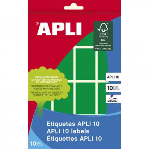 Apli Etikett 25x40mm kézzel írható színeszöld 128 etikett/csomag