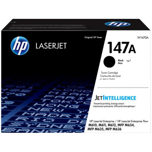 Hp W1470A LézertonerLaserjet Enterprise M611DN M635H nyomtatókhoz147A fekete 10,5k