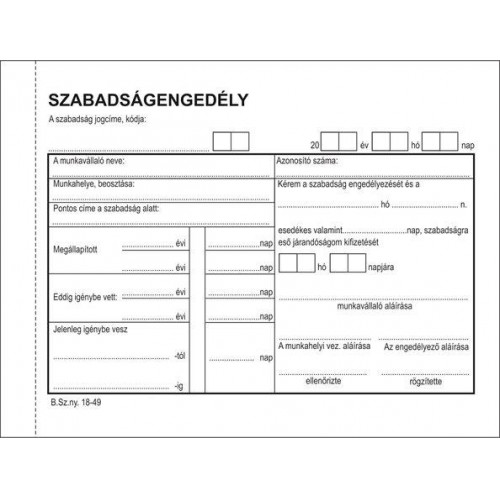 Victoria Szabadságengedély 50x2 A6B.18-49