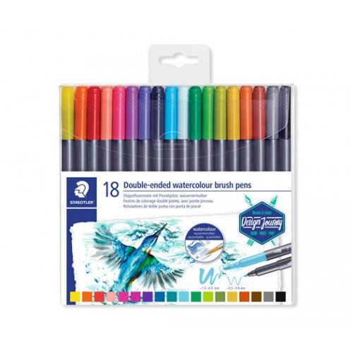 Staedtler Ecsetirón készlet 0,5-0,8/1,0-6,0mm kétvégű3001 18 szín