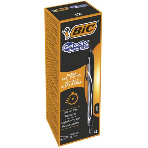 Bic Zseléstoll 0,3mm nyomógombosGel-ocity Quick Dry fekete