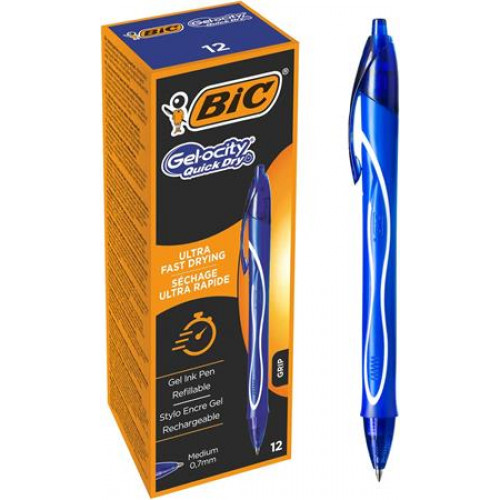 Bic Zseléstoll 0,3mm nyomógombosGel-ocity Quick Dry kék