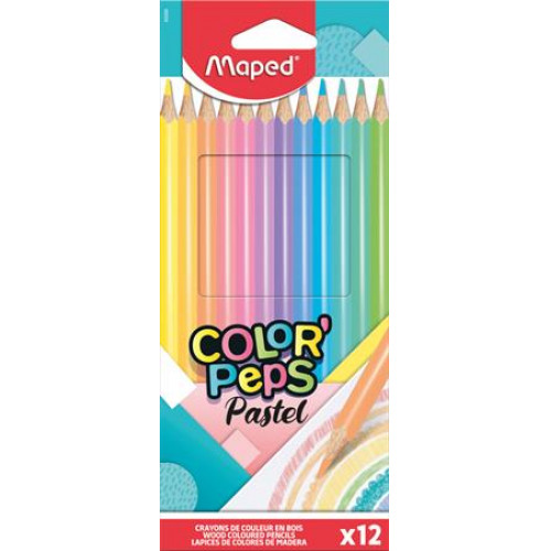 Maped Színes ceruza készlet háromszögletűColorPeps Pastel 12 különböző pasztell szín