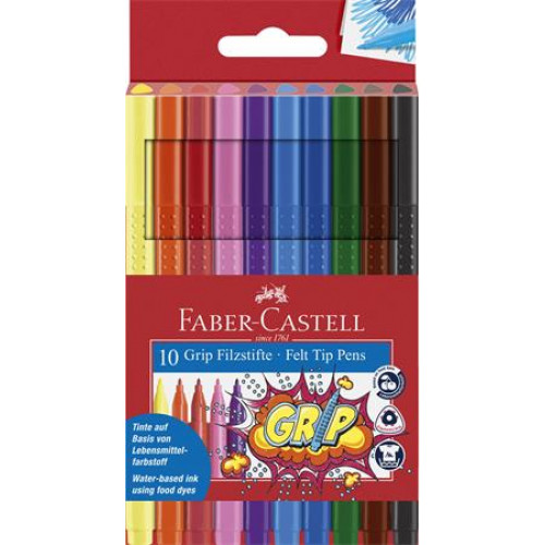 Faber-Castell Filctoll készlet háromszögletűGrip 10 különböző szín