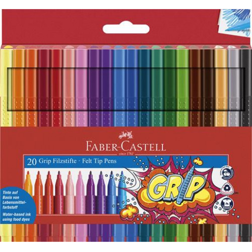 Faber-Castell Filctoll készlet háromszögletűGrip 20 különböző szín