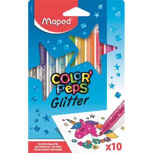 Maped Filctoll készlet 2,8mm csillámosColorPeps Glitter 10 különböző szín