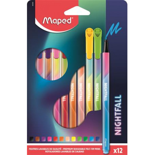 Maped Filctoll készlet 2,5mm kimoshatóNightfall 12 különböző szín