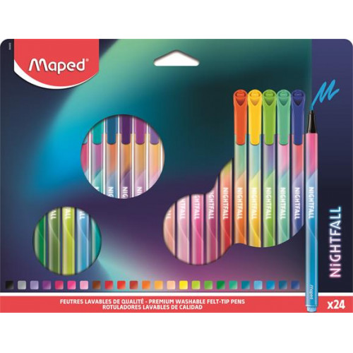 Maped Filctoll készlet 2,5mm kimoshatóNightfall 24 különböző szín