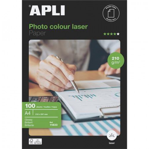 Apli Fotópapír lézer A4 210g fényes kétoldalasPremium Laser