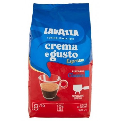 Kávé pörkölt szemes 1000g Lavazza Crema e Gusto Espresso Classico (kék/piros)