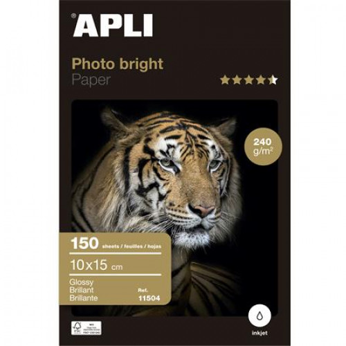 Apli Fotópapír tintasugaras 10x15cm 240g fényesPhoto Bright