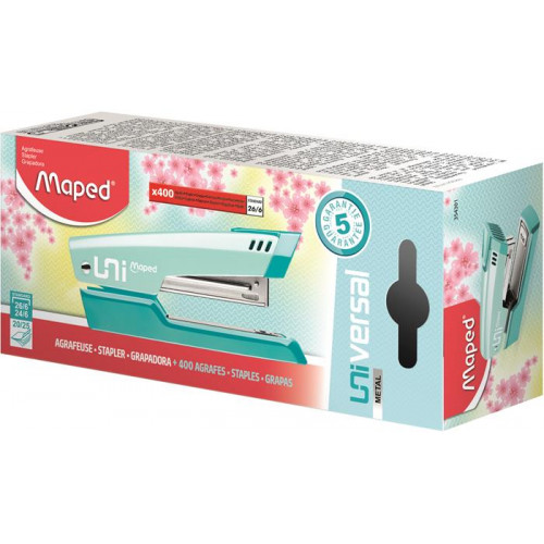 Maped Tűzőgép 24/6 26/6 25 lapUniversal Metal Half-Strip Pastel pasztell türkiz