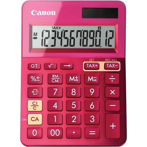 Számológép asztali 12 számjegy környezetbarát Canon LS-123K rózsaszín