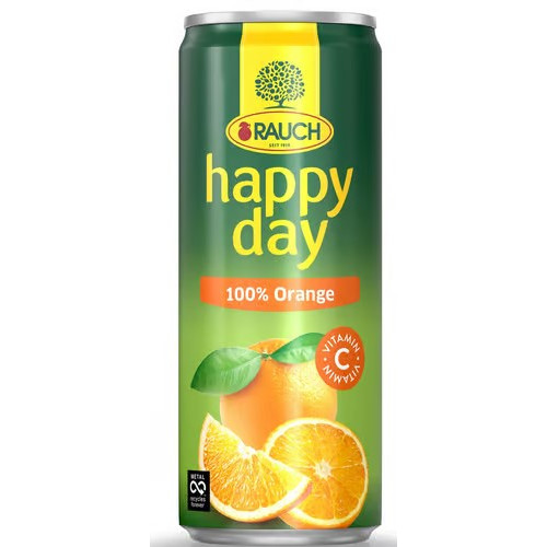 Rauch Üdítőital 0,33lHappy Day FÉMDOBOZOS 100 narancs DRS